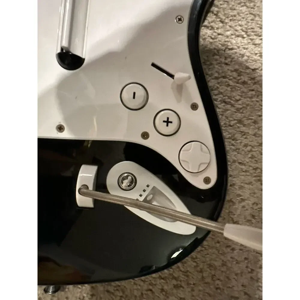 Nintendo Wii Rock Band Guitar w Dongle Strap 2 Games RockBand Beatles Tested